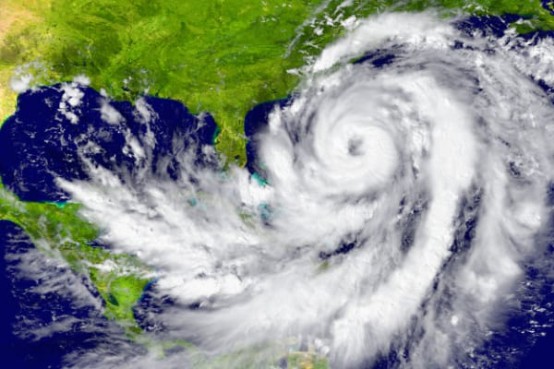 Satellite view of Atlantic hurricane
