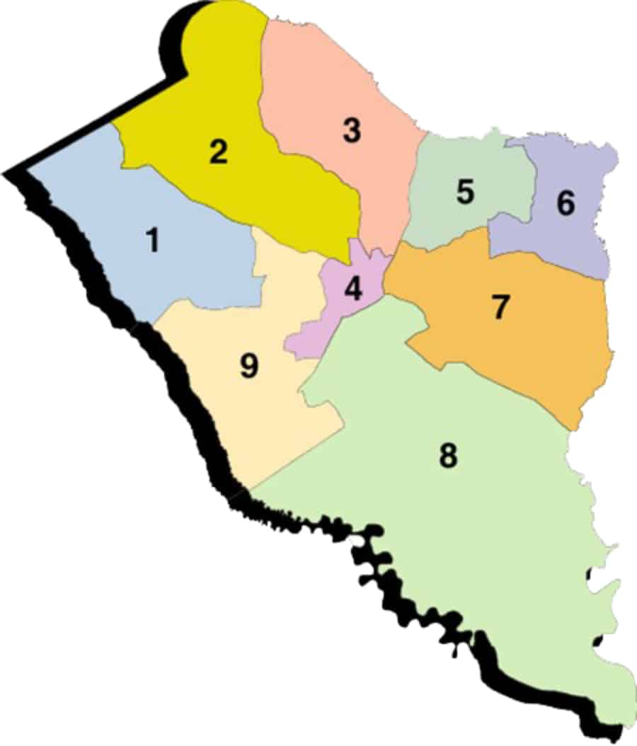 Board Districts Map is pictured